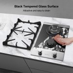 Eascookchef 2 Burner Gas Cooktop, 12 inch LPG/NG Dual Fuel Built-in Gas Stove Top, Black Tempered Glass Stove, Propane Cooktop for Apartment, Outdoor, RV, With Thermocouple Protection - Image 4