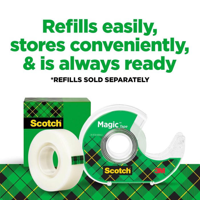 Scotch Magic Tape, Invisible, Repair Christmas Cards and Use as Holiday Gift Wrap Supplies for Christmas, 6 Tape Rolls with Dispensers - Image 5