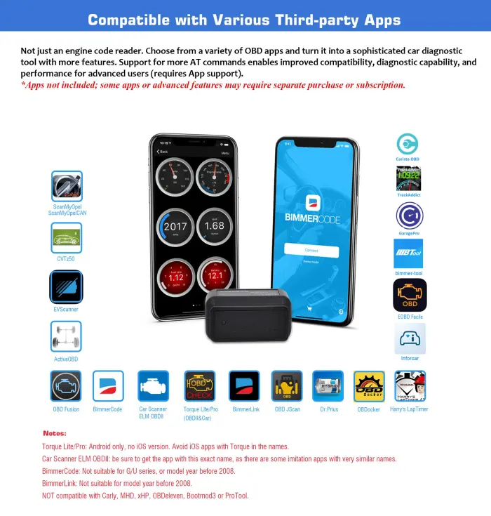 Veepeak OBDCheck BLE+ Bluetooth OBD II Scanner for iOS & Android, Car Check Engine Code Reader Wireless OBD Diagnostic Scan Tool - Image 8