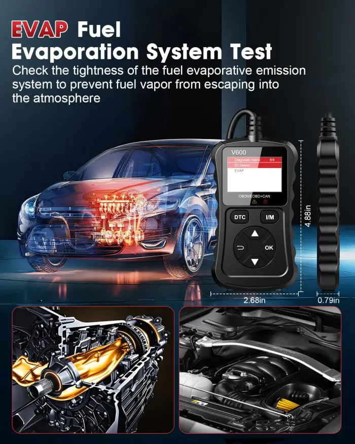 XIAUODO OBD2 Scanner Car Code Reader Support Voltage Test Plug and Play Fixd Car CAN Diagnostic Scan Tool Read and Clear Engine Error Codes for All OBDII Protocol Vehicles Since 1996（Black） - Image 2