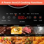 Karienvir 2 Burner Electric Cooktop 110v, 2000W Electric Stove Top Countertop & Built-in, Plug-in Electrics Cooktop 24 Inch, 8 Power Levels & 8 Functions, Touch Control, Safety Lock, Timer, Karienvir - Image 3