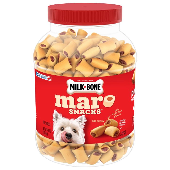 81P6Z2vH2-L Milk-Bone MaroSnacks Small Dog Treats With Bone Marrow, 40 Ounce Container - Image 1