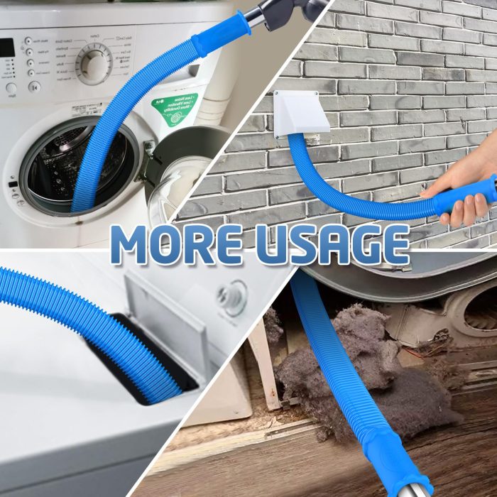 PetOde 2 Pieces Dryer Vent Cleaner Kit Compatible with Most Vacuum Cleaner, Dryer Lint Brush and Vacuum Hose Attachment with Universal Connector, Quickly Lint Remover - Image 6