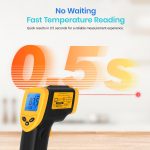 Etekcity Infrared Thermometer Laser Temperature Gun 774, Meat Food Candy Oven Thermometer for Griddle Accessories, Heat Gun for Cooking Refrigerator Tools, Adjustable Emissivity & Max Measure, Yellow - Image 7