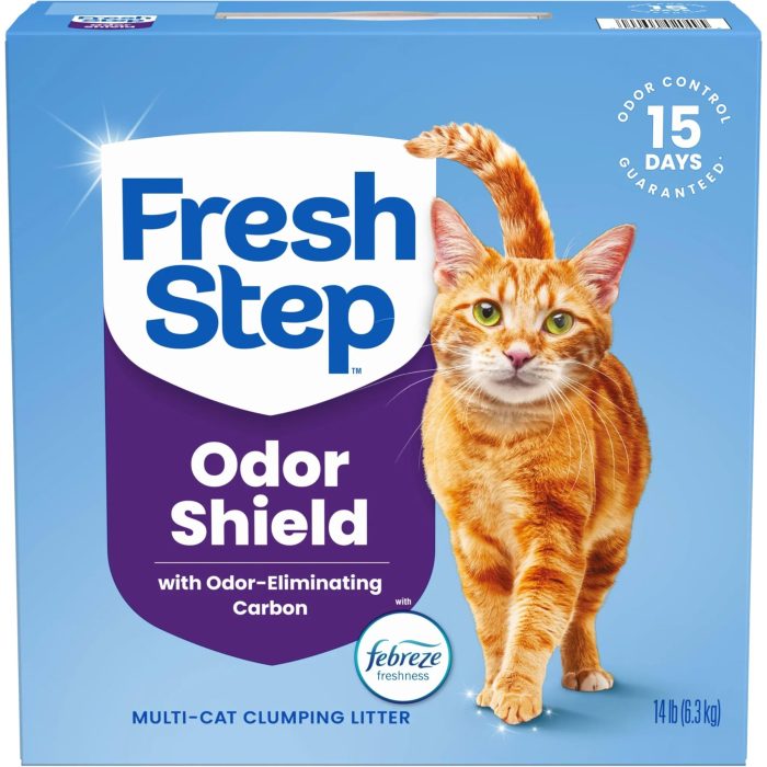 Fresh Step Clumping Cat Litter, Multi-Cat, Long Lasting Odor Control Kitty Litter with Activated Charcoal, Low Dust Formula, 14 lb - Image 1