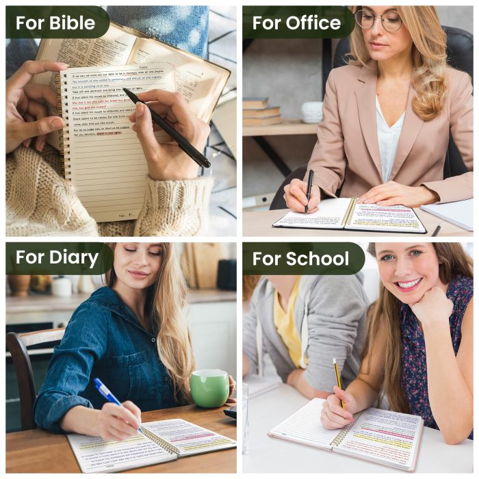 Taja Lined Spiral Journal Notebook for Women & Men, 140 Pages, College Ruled Hardcover Notebook for Work & Note Taking, Journals for Writing, A5(5.7" x 7.9") - Green - Image 2