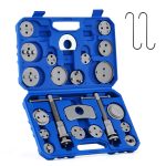 Orion Motor Tech 24pc Brake Caliper Compression Tool Set, Heavy Duty Brake Piston Compressor Tool and Wind Back Tool Kit for Brake Pad Replacement, Universal Disc Brake Caliper Tool Set with Blue Case