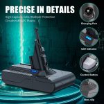 EGR Upgraded 9000mAh V8 Battery Replacement Compatible with Dyson V8 Animal Battery Replacement V8 Absolute/Motorhead/Fluffy SV10 Carbon Fiber Vacuum Cleaner 2 Filters and 3 Screws Included - Image 3