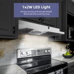 FIREGAS 30 inch Range Hood Under Cabinet, Ducted/Ductless Convertible Stainless Steel Kitchen Range Hood with Rocker Button Control, 2 Speed Exhaust Fan, 300 CFM Aluminum Filter Included - Image 6