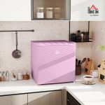 HOMCOM Mini Freezer Countertop, 1.1 Cu.Ft Compact Upright Freezer with Removable Shelves, Reversible Door for Home, Dorm, Apartment and Office, Pink - Image 9