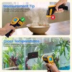 Etekcity Infrared Thermometer Laser Temperature Gun 774, Meat Food Candy Oven Thermometer for Griddle Accessories, Heat Gun for Cooking Refrigerator Tools, Adjustable Emissivity & Max Measure, Yellow - Image 3