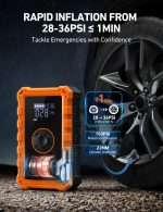 AstroAI S8 Air Jump Starter with Air Compressor, 3000A Peak Car Battery Jump Starter Portable (9.0 Gas/6.5L Diesel) with 150PSI Cordless Auto-Shutoff Tire Inflator, 12V Battery Charger Booster(Orange) - Image 8