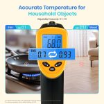 Etekcity Infrared Thermometer Laser Temperature Gun 774, Meat Food Candy Oven Thermometer for Griddle Accessories, Heat Gun for Cooking Refrigerator Tools, Adjustable Emissivity & Max Measure, Yellow - Image 9