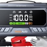 YaberAuto 12-in-1 Jump Starter with Air Compressor 8000A 160PSI 65W Charging, Portable Car Battery Jump Starter (All Gas/12L Diesel) Jump Box Car Battery Jumper Starter Portable Jumper Cables, 160W DC