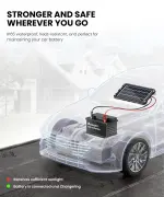 POWOXI Upgraded 7.5W-Solar-Battery-Trickle-Charger-Maintainer-12V Portable Waterproof Solar Panel Trickle Charging Kit for Car, Automotive, Motorcycle, Boat, Marine, RV,Trailer, Snowmobile, etc. - Image 5