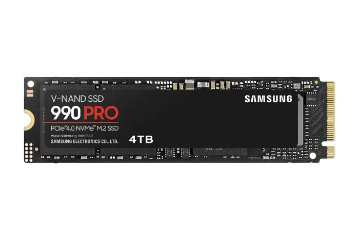 Samsung 990 PRO SSD 4TB PCIe 4.0 M.2 2280 Internal Solid State Hard Drive, Seq. Read Speeds Up to 7,450 MB/s for High End Computing, Gaming, and Heavy Duty Workstations, MZ-V9P4T0B/AM - Image 1
