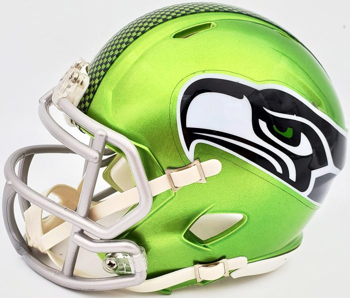 Unsigned S.e.a.t.t.l.e Seahawks Flash Green Speed Mini Helmet Stock #198874 - Image 4
