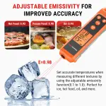 ThermoPro TP420 2-in-1 Instant Read Thermometer for Cooking, Infrared Thermometer Cooking Thermometer with Meat Probe, Non-Contact Laser Meat Thermometer for Griddle Grill Pizza Oven HVAC Pool - Image 2