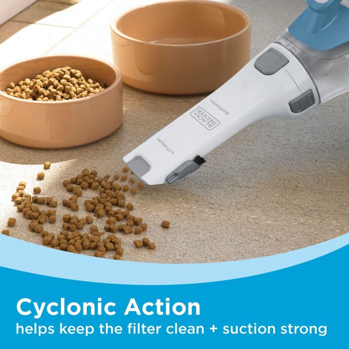 BLACK+DECKER dustbuster AdvancedClean Handheld Vacuum Cordless, Compact Home and Car Vacuum with Crevice Tool ,Rotating Nozzle and Charging Station, Large Dust Bowl (CHV1410L) - Image 6