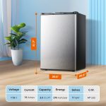 Kismile Small Freezer Upright, 3.0 Cu.ft Mini Freezer with Adjustable Thermostat, Removable Shelves, Reversible Single Door, Stand Up Freezer for Bedroom/Home/Dorms/Apartment (Stainless Steel) - Image 3