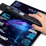 A4 Document Scanner, Portable Card Photo Scanner with 16GB Memory Card, Mini Handheld Receipt Scanners, USB Connection for Computer, Black, LNKH09