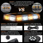 ASPL [Upgraded 5] 48LED Roof Top Strobe Lights, High Visibility Emergency Safety Warning LED Mini Strobe Light bar with Magnetic Base for 12-24V Snow Plow, Trucks, Construction Vehicles (Amber/White) - Image 6