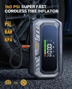 YaberAuto 12-in-1 Jump Starter with Air Compressor 8000A 160PSI 65W Charging, Portable Car Battery Jump Starter (All Gas/12L Diesel) Jump Box Car Battery Jumper Starter Portable Jumper Cables, 160W DC - Image 6