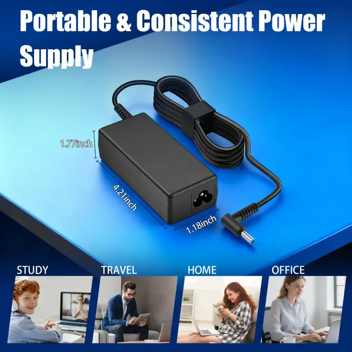 LVJIAYNIUBI 65W 45W 4.5x3.0 mm Smart Blue Tip AC Laptop Charger Replacement for HP Pavilion x360 13 14 15 17, Envy x360 13 15, Chromebook Probook Elitebook Zbook Stream Series Computer Power Adapter - Image 2