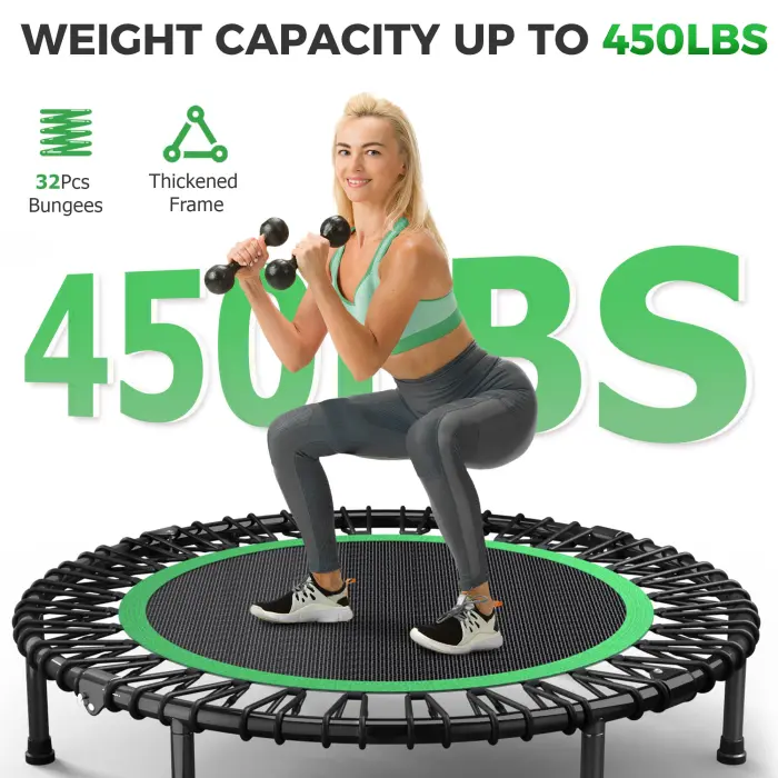 Wonlink 40" Rebounder Trampoline for Adults with Bungee Cords Portable Fitness Exercise Mini Trampoline, Small Rebounder Indoor/Outdoor, Silent Workout Equipment Max Load 450lbs - Image 9