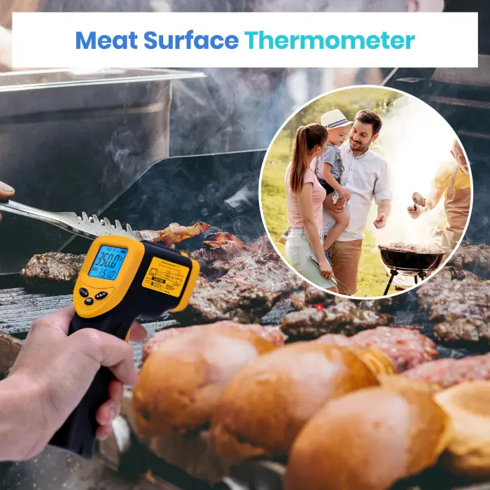 Etekcity Infrared Thermometer Laser Temperature Gun 774, Meat Food Candy Oven Thermometer for Griddle Accessories, Heat Gun for Cooking Refrigerator Tools, Adjustable Emissivity & Max Measure, Yellow - Image 5