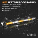 ASPL 29.5" 54 LED Strobe Light Bar Double Side Flashing High Intensity Emergency Warning Flash Strobe Light with Magnetic Base for Safety Construction Vehicles Tow Trucks Pickup (Amber/White) - Image 3