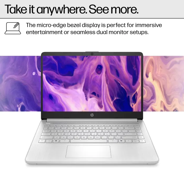 HP Ultrabook 14 Laptop Computer Business Study & Home 2025, Lifetime MS Office + Windows 11 Pro, Quad-Core Intel CPU, 16GB RAM & 628GB Storage (128GB UFS+500GB Ext), Wi-Fi 6, HubxcelAccessory, Silver - Image 4