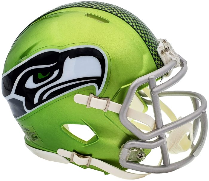 81d5pDbUIkL Unsigned S.e.a.t.t.l.e Seahawks Flash Green Speed Mini Helmet Stock #198874 - Image 1