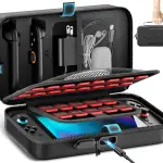 Switch 2 Carrying Case Charge Inside Compatible with Nintendo Switch 2 (2025)/ Original/ OLED, Travel Carrying Case with Slots for Joycon 2 & AC Adapter, Hard Shell Protective Bag for 26 Games, Black