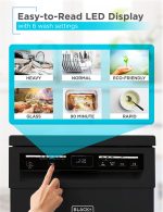 BLACK+DECKER 18-Inch Portable Dishwasher, 8-Place Setting Capacity, Mobile Dish Washer with 6 Wash Programs, LED Display, Stainless Steel Tub, ENERGY STAR Certified, BPD8B, Black - Image 5