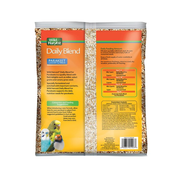 Wild Harvest Daily Blend Nutrition Diet Parakeet, Canary And Finch, Bird Food, 5 Pounds - Image 8