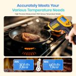 Etekcity Infrared Thermometer Laser Temperature Gun 774, Meat Food Candy Oven Thermometer for Griddle Accessories, Heat Gun for Cooking Refrigerator Tools, Adjustable Emissivity & Max Measure, Yellow - Image 6