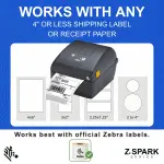 Zebra ZD220 Thermal Desktop Printer 4"| 203 DPI | No Ink Required | USB Connectivity | 2 Year Warranty | Direct Thermal | Z-Spark Series - Image 3