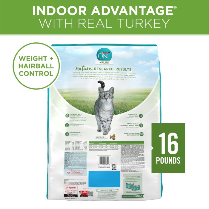 Purina ONE Natural, Low Fat, Weight Control, Indoor Dry Cat Food, +Plus Indoor Advantage - 16 lb. Bag - Image 7