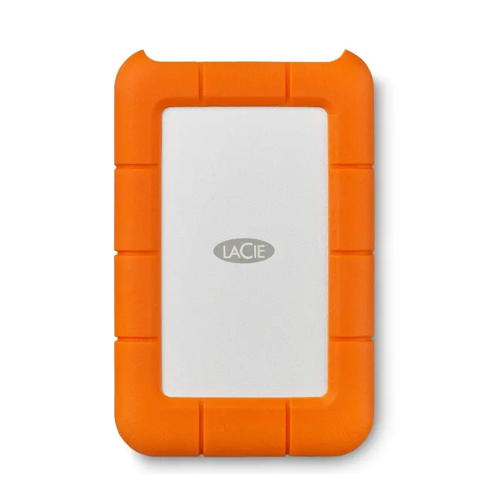 LaCie Rugged Mini, 5T,B USB 3.0 Portable 2.5 inch External Hard Drive for PC and Mac, Orange/Grey, with Rescue Services (STJJ5000400) - Image 1