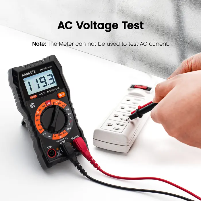 KAIWEETS Digital Multimeter with Case, DC AC Voltmeter, Ohm Volt Amp Test Meter and Continuity Test Diode Voltage Tester for Household Outlet, Automotive Battery Test (Anti-Burn with Double Fuses) - Image 7