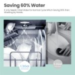 COMFEE' Portable Mini Dishwasher Countertop with 5L Built-in Water Tank for Apartments& RVs, No Hookup Needed, 6 Programs, 360° Dual Spray, 162℉ High-Temp& Air-Dry Function - Image 5