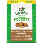 Greenies Pill Pockets for Dogs, Large Size Soft Dog Treats, Peanut Butter Flavor, 15.8 oz. Pouch