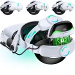 DXKK for Meta Quest 3/3s Head Strap with Battery - Magnetic & Extended 3H & Digital Display, Double Dials, Quick-Switch Reality Mode, Comfort VR Headset Strap for Oculus Quest 2, MQ4000