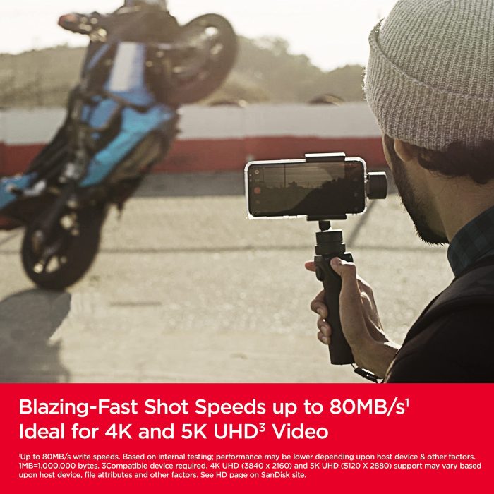 SanDisk 64GB Extreme microSDXC UHS-I Memory Card with Adapter - Up to 170MB/s, C10, U3, V30, 4K, 5K, A2, Micro SD Card - SDSQXAH-064G-GN6MA (Renewed) - Image 5