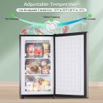 Maine Upright Freezer 3.6 Cu.Ft Mini Freezer with Reversible Stainless Steel Door Freestanding Compact Freezer with 3 Adjustable Thermostat, Small Freezer for Apartment Dorm (Silver) - Image 7