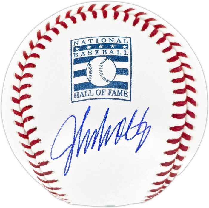 John Smoltz Autographed Official Hall of Fame HOF Logo Baseball Beckett BAS Witness Stock #252791 - Image 1