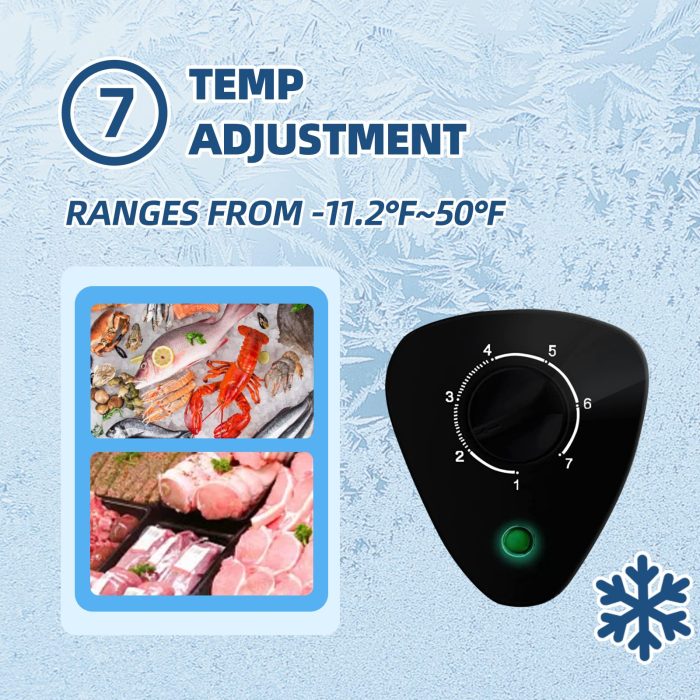 Chest Freezer 3.5 cu.ft Small Deep Freezer Mini Outdoor Black Chest Freezers with 7 Temperature and Removable Basket Settings Ideal for Apartment Office RV Cabin Kitchen - Image 8