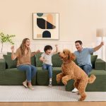 2025 New 108" Cloud Couch Sectional, Modular Sectional Sofa with L-Shaped Chaise, Deep Seat Sectional Modular Couch for Living Room, No Assembly Required (Green, Chaise Ottoman) - Image 9