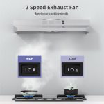 FIREGAS 30 inch Range Hood Under Cabinet, Ducted/Ductless Convertible Stainless Steel Kitchen Range Hood with Rocker Button Control, 2 Speed Exhaust Fan, 300 CFM Aluminum Filter Included - Image 8